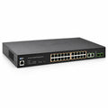BV-Tech 24-Port Gigabit PoE+ Switch, 2 RJ45 & 2 SFP Uplinks, L2 Managed
