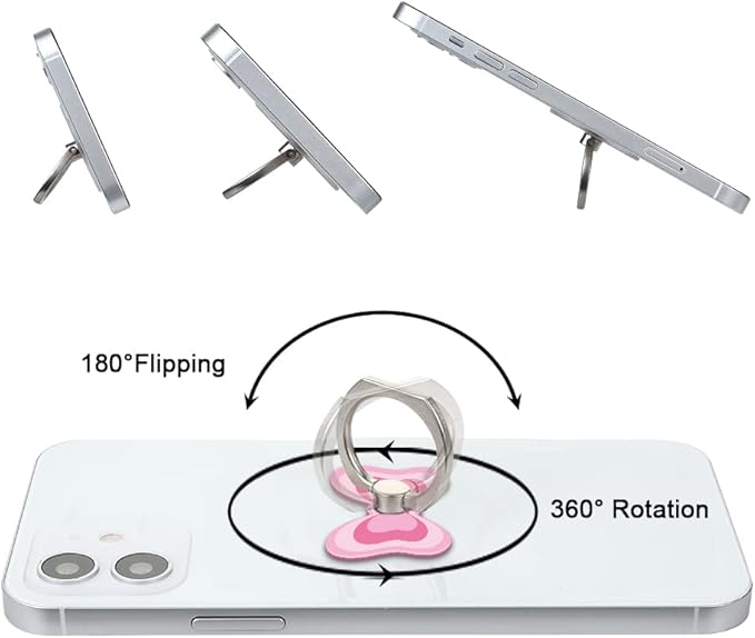 Bonoma Butterfly Phone Ring Holder, 3 Pack Universal Finger Ring Stand Grip Kickstand Ring, 360° Rotation Universal Stylish Stand Compatible with All Smartphones
