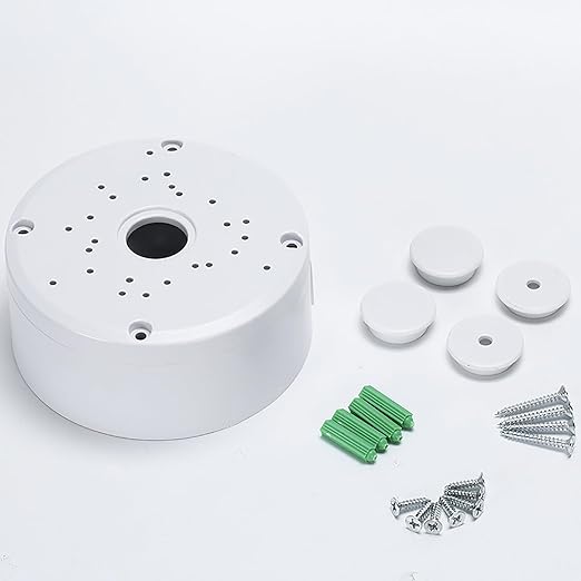 Universal Bullet Security Camera Junction Box Mount Bracket Plastic Rainproof Junction Box Mount Bracket for IP Camera Electric Enclosure, Indoor/Outdoor Wall Cable Junction Base Boxes (3 Pack)