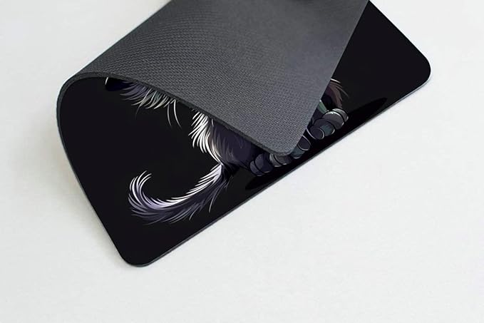 Square Mouse Pad Black Cat with Witch Hat for Halloween-1,Gaming Mouse Pads for Desk,Soft Computer Waterproof Non-Slip Mouse Mat