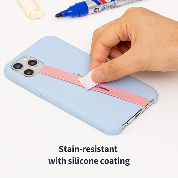 Sinjimoru Stretchable Silicone Phone Strap, Flexible and Elastic Grip Holder for iPhone & Android, Secure Phone Loops Finger Grip with Wireless Charging Support Sinji Loop Grey