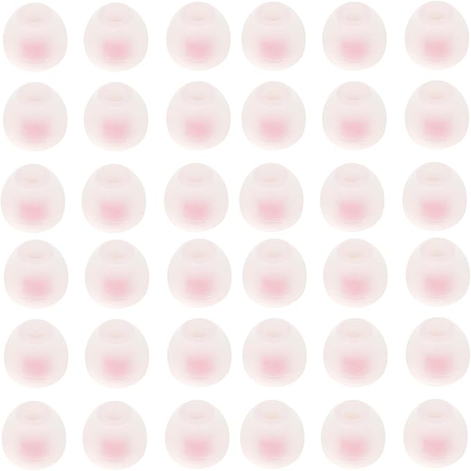 36 Pieces Small Earbud Tips Soft and Comfortable Ear Bud Replacement Pieces Silicone Fit Most in-Ear Headphones，Inner Hole 3.8mm -5.5mm，Small White and Red Replacement Eartips