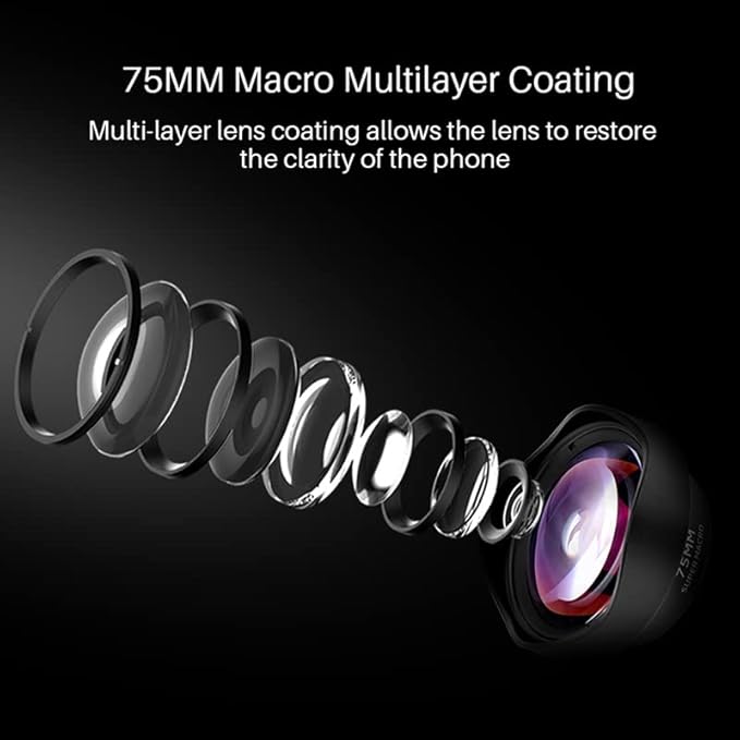 Professional Phone Camera Lens 75mm Macro Lens HD DSLR Effect Clip-on for iPhone 12 11 Pro Max Samsung S20 Plus Huawei Xiaomi