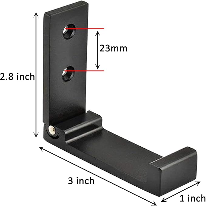 Folding Coat Hooks, Foldable Wall Hooks for Hanging Aluminum Alloy Cloth Hanger Coat Hanger Headphones Holder Headset Wall Hanger Hook- Pack of 6 (Black)