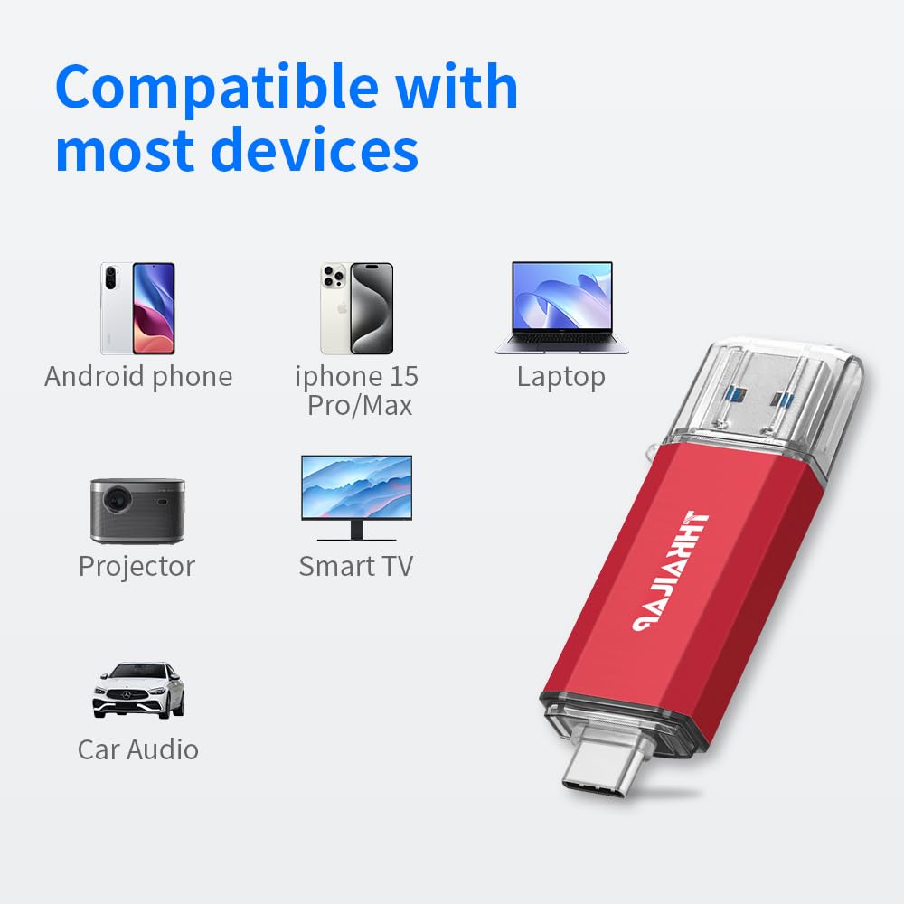 32GB 3 Pack FAT32 USB C Thumb Drive for iPhone 15/Mac,Laptops,Tablets,PC