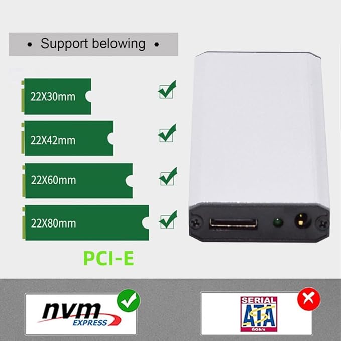 CY External Oculink SFF-8612 SFF-8611 to M.2 NGFF M-Key to NVME PCIe SSD 2280 SSD Enclosure Adapter for Mainboard