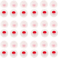 36 Pieces Medium Earbud Tips Soft and Comfortable Ear Bud Replacement Pieces Silicone Fit Most in-Ear Headphones，Inner Hole 3.8mm -5.5mm，Medium White and Red Replacement Eartips