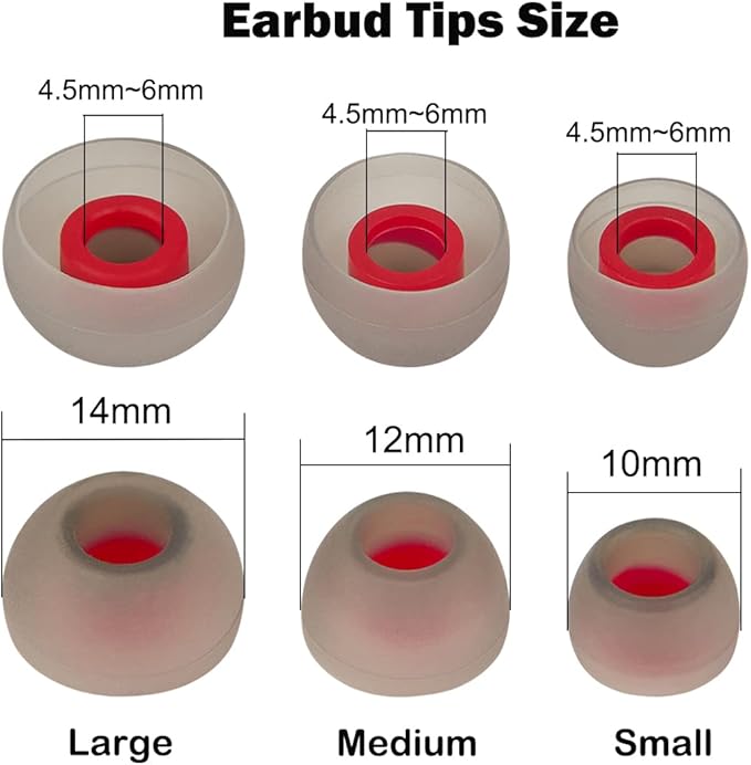 Earbud Tips Replacement Earbud Tips Earbud Replacement Tips Headphone Earbud Tips Earbuds Replacement Tips Eartips Compatible with Powerbeats 2 Powerbeats 3 Lg Samsung Earbuds Red SML 9 Pairs