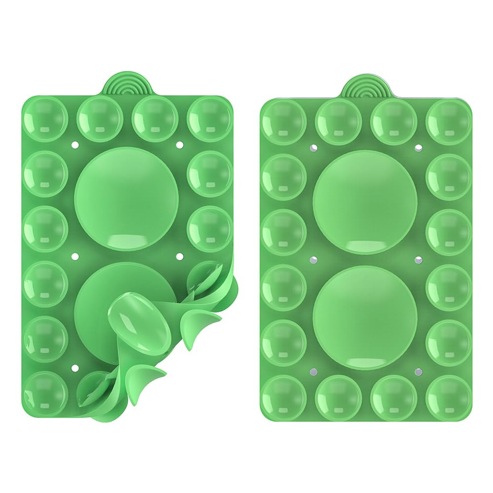 ZYCCER Double Sided Silicone Suction Phone Holder Mount,Compatible with iPhone and Android Cases Hands-Free Mirror Shower Phone Mount Strong Grip Holder (White, Single Sided 1PCS)
