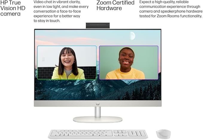HP 27 Ultra 7 Business All-in-One Desktop, 27" FHD, Intel 12 Cores Ultra 7 155U (Beats Intel i7-1355U), 64GB DDR5 RAM, 2TB SSD, Wireless KB & Mouse, Wi-Fi 6, Windows 11 Pro