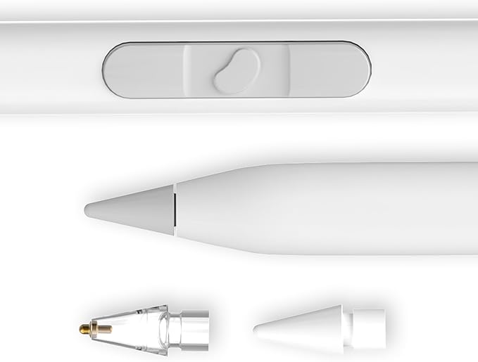 REDBEAN iPad Stylus Pen H1, 9 Shortcut Functions with 3 Buttons, Tilt Sensitivity, Magnetic Wireless Charging Pencil Compatible with Apple iPad Pro 11"/12.9", Air 3/4/5, Mini 5/6, iPad 6th-10th Gen.