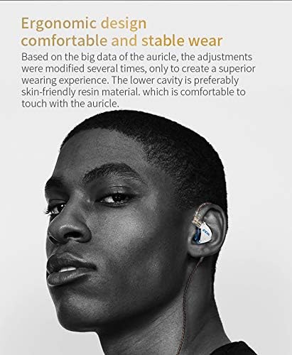 CCA C12 in Ear Monitor Headphones 5BA 1DD Hybrid HiFi IEM Earphones Noise Isolating Stereo Wired Earbuds for Musicians Audiophile Singers DJ（with mic）