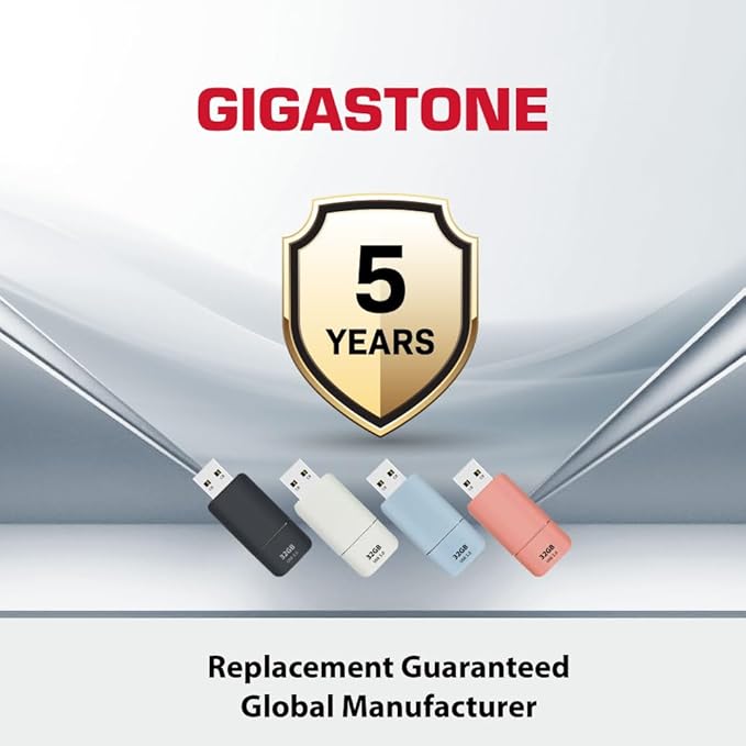 GIGASTONE 32GB Flash Drive (2 Pack) Z60NB USB 3.2 Gen 1, Ultra Fast, Retractable Capless Slider Design, Data Storage, Backup for PC/Mac/TV/Car Audio, USB 2.0/3.0/3.1 Compatible (Random Color)