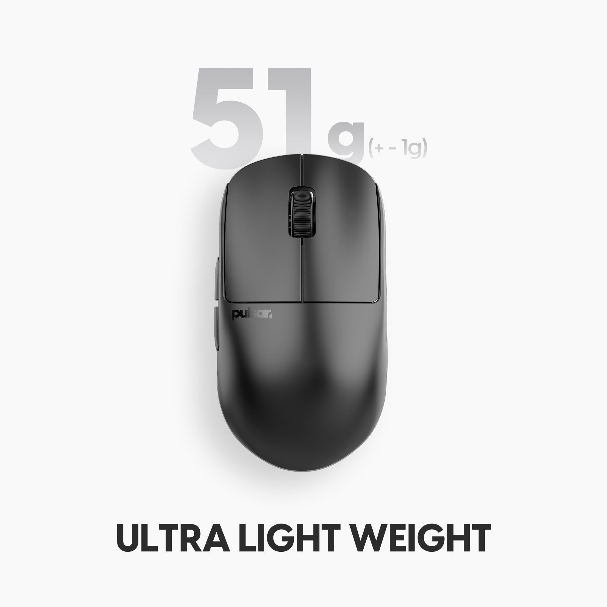 Pulsar Gaming Gears X2H v3 Wireless Gaming Mouse, Ultra Lightweight 1.87 oz (53g), Symmetrical, Optical Switch, 32000 DPI, 750 IPS, XS-1 Sensor, 8k Compatible (Mini, Black)