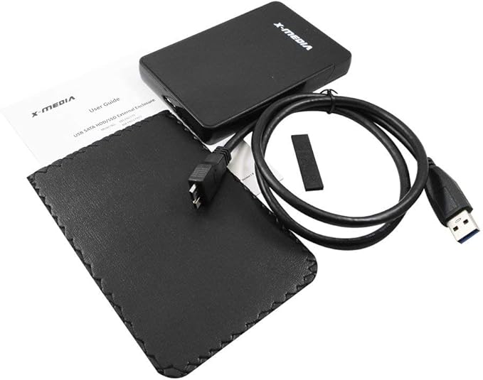 X-MEDIA XM-EN2279U3 2.5-Inch Tool-Free USB 3.0 SATA SSD HDD Hard Disk Drive External Enclosure Case | Support 7mm / 9.5mm Height HDDs