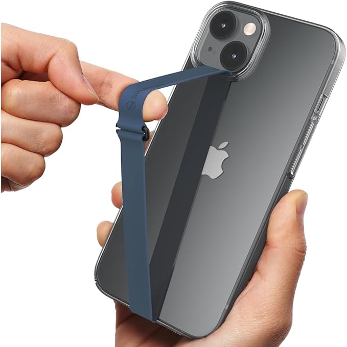 C-Shaped Clip Finger Phone Grip, Sinjimoru Silicone Cell Phone Strap for Phone Case with Clip as Phone Loop Holder for iPhone Case & Samsung Phone. Sinji Loop Clip Navy 230