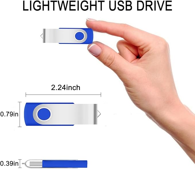 EASTBULL 200 Packs of 4GB Bulk Flash Drives, Flash Drives Pack 4GB USB Drives Bulk Swivel USB2.0 Thumb Drives Bulk with Strings (200Packs, Blue)