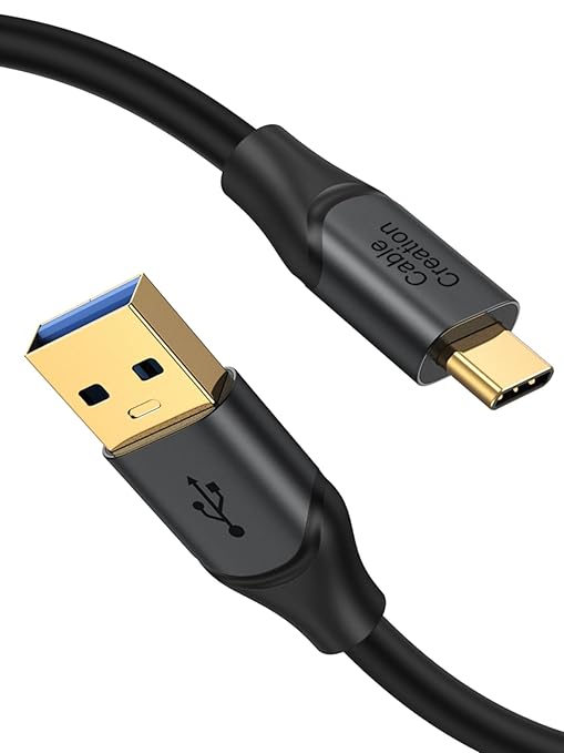 CableCreation 2-Pack USB C to USB A Cable 5FT,USB 3.1 USB 3.2 Gen2 10Gbps USB C Data Cable, Android Auto 3A for External SSD MacBook Pro iPad, Galaxy S24/S23, iPhone 16, 1.5m