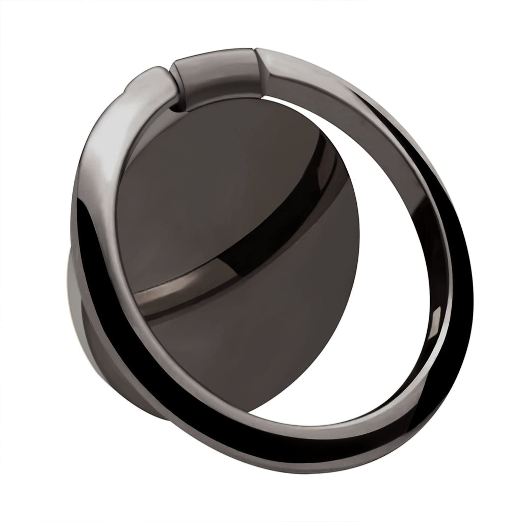OBHEI Metal Cell Phone Ring Holder Finger Ring Stand, 360 Degree Rotation Ring Kickstand Grip Holder for Magnetic Car Mount, Black