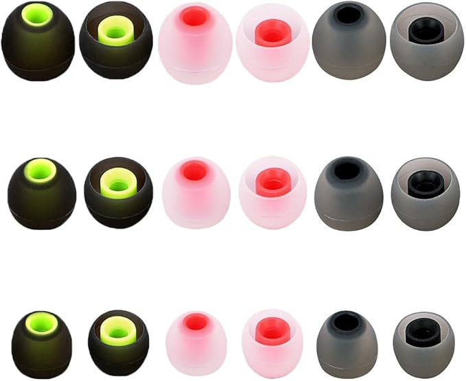 Earbud Tips Ear Bud Tips Soft Anti Slip Washable and Reusable Silicone Replacement Earbud Tips Fit Most in-Ear Earbuds(Inner Hole 3.8mm -5.1mm) 18pcs S M L