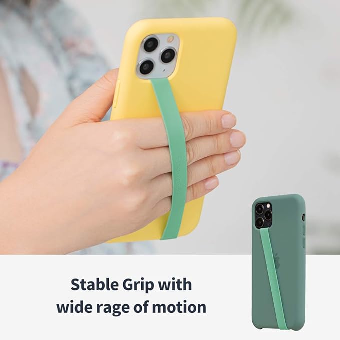 Sinjimoru Stretchable Silicone Phone Strap, Flexible and Elastic Grip Holder for iPhone & Android, Secure Phone Loops Finger Grip with Wireless Charging Support Sinji Loop Lavender