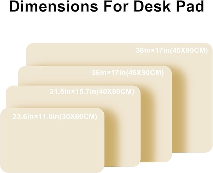 PU Leather Desk Pad Protector Gaming Mouse Pad Non Slip Desk Mat for Keyboard and Mouse Waterproof Desk Writing Pad for Office and Home Desk Accessories(Beige, 47.2 * 17.7)