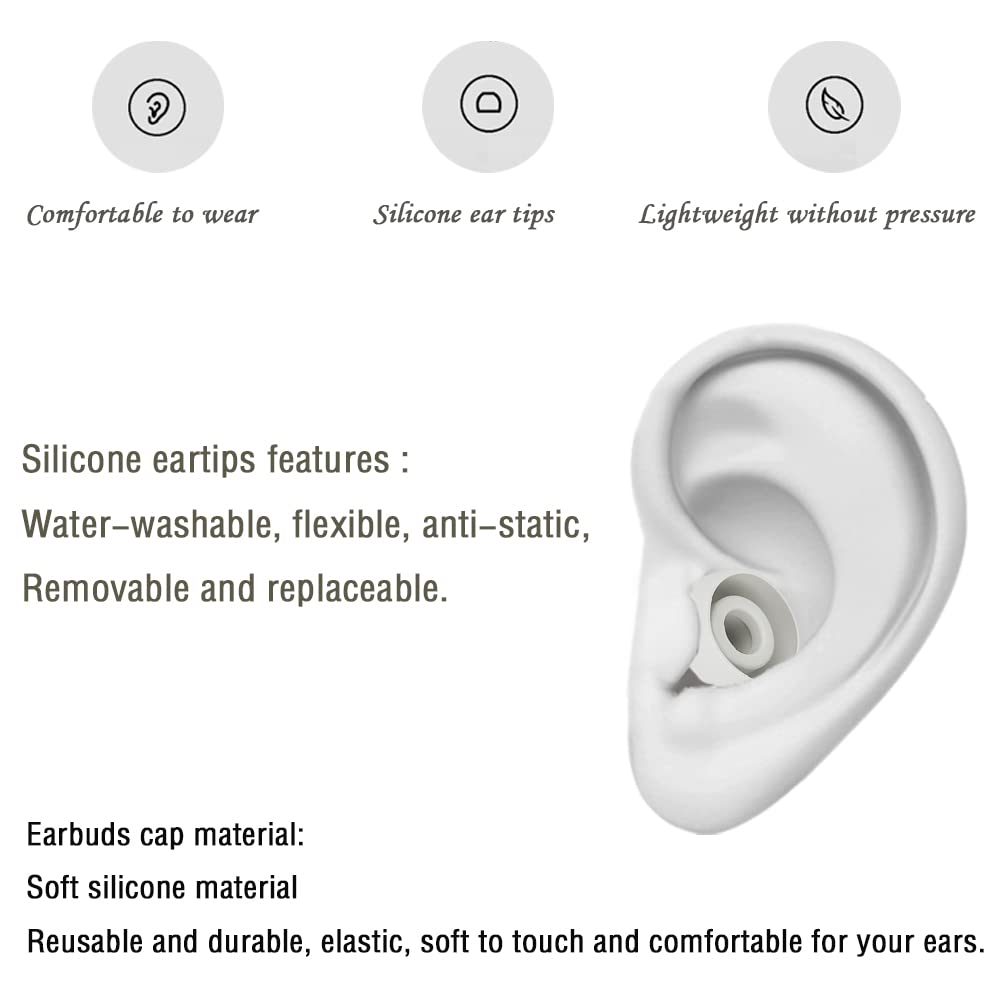 4 Pairs Silicone Ear Tips Earbuds Replacement Tips Earbuds Cap Eartips Tips Compatible with Powerbeats 1/2/3 Wireless Beats by Dre Headphones (Light Gray)