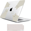 for 2025 2024 2023 2022 MacBook Air 13 inch Case M4 A3240 M3 A3113 M2 A2681 with Touch ID& 13.6" Liquid Retina Display, Plastic Hard Shell&Keyboard Cover&Screen Film&Webcam Cover, Cats