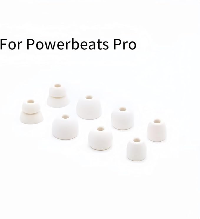 8Pair Replacement Eartips Silicone Earbuds Buds Set for Powerbeats Pro,Beats x,Urbeats, Beats Wireless Earphone Headphones Black (White)
