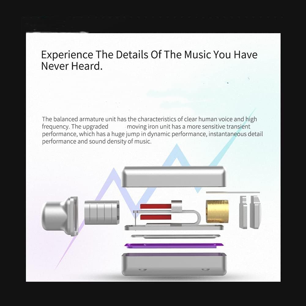 KZ ZSN Pro 1BA+1DD Wired Earphone HiFi Stereo Headphones in Ear Built in Mic Headset Premium Sound with 3.5mm Audio Plug & Detachable Cable for Musicians Singers Drummers(Grey with Mic)