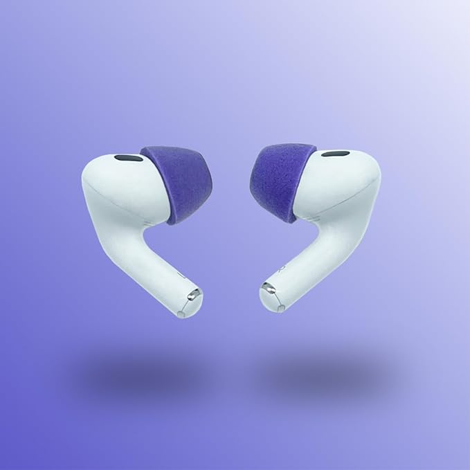 Comply Memory Foam Replacement Earbud Tips for Apple AirPods Pro 1 & 2 | Ultimate Comfort, Secure Fit, Superior Noise Isolation | Anti Slip, Prevent from Falling Out | Purple (S/M/L) (3 Pairs)