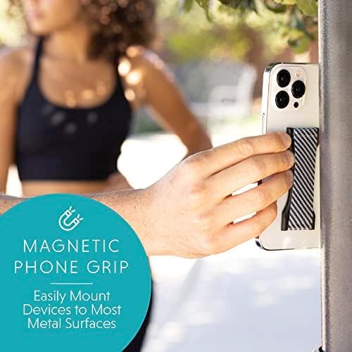 LOVEHANDLE PRO Premium Phone Grip - Silicone Phone Strap - Magnetic Phone Mount and Kickstand for Smartphone and Tablet - Requiem Silicone