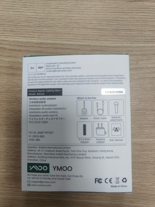 YMOO Bluetooth 5.4 Transmitter Receiver for Airplane, Wireless Bluetooth Adapter Travel Essentials, Supports to 2 Headphones, 25H Playtime, 2-in-1 Adapter with LED Display for TVs Gym Car Home,White