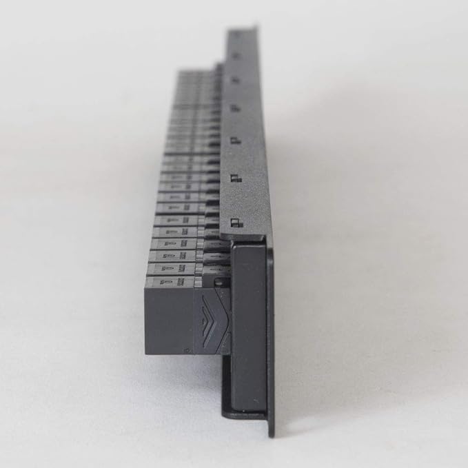 ICC CAT6 Feed-Through Patch Panel, 24 Port, 1U Rackmount, RJ45 Ethernet Patch Panel, No Punch Down, PoE++ and TAA Compliant, Black
