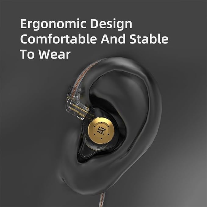 keephifi KZ EDX Pro in Ear Monitor Headphones KZ IEM Earphones Dual DD HiFi Stereo Sound Stage Earphones Wired Noise Cancelling Gaming Earbuds for Musicians Singer Audiophiles (White, No Mic)