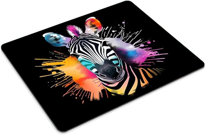 Square Mouse Pad Colorful Zebra-1,Gaming Mouse Pads for Desk,Soft Computer Waterproof Non-Slip Mouse Mat