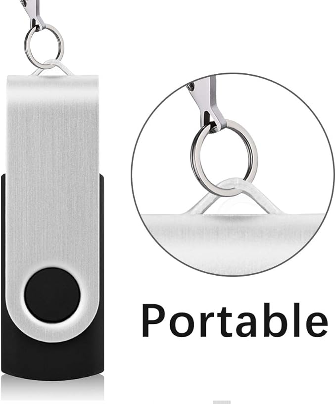 KEXIN 100 Pack 1GB USB Flash Drive Bulk Pack Thumb Drive Bundle USB Drives Jump Drive USB Stick 1 GB Swivel Design Memory Stick Black