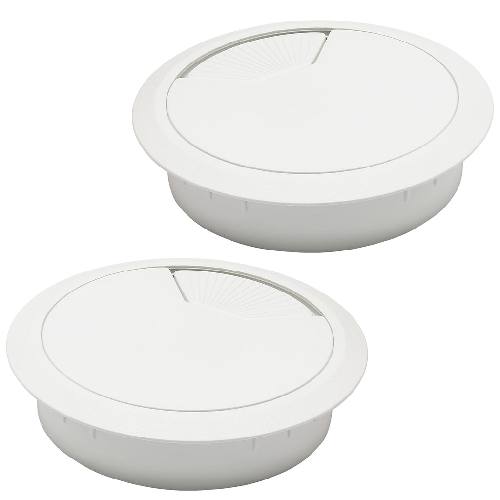 Desk Grommet 3-1/8" (80 mm), Desk Cord Hole Cover, White 2 Pcs