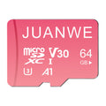 JUANWE 64GB Micro SD Card microSDXC Memory Card, 64GB Memory Card, UHS-I C10 U3 V30 4K UHD Video A1 TF Card with Adapter (Pink)
