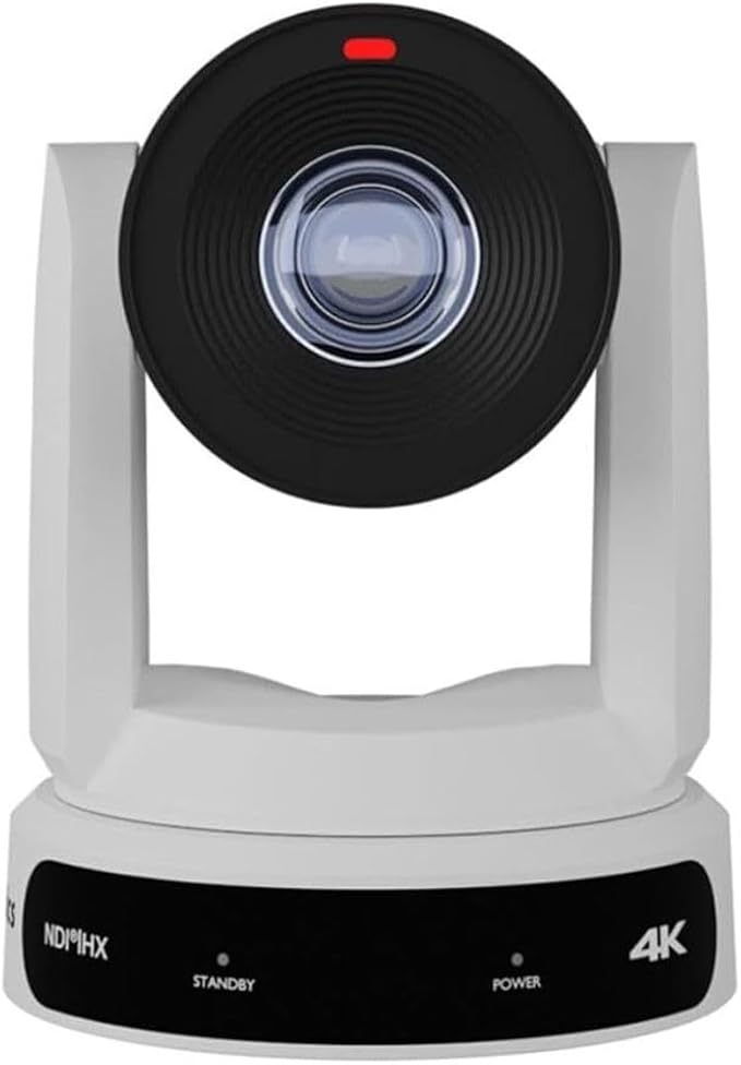 PTZOptics Move 4K 30x Auto-Tracking PTZ Camera with Built-in Tally Light, 3D Noise Reduction, and Advanced White Balance Modes (White)