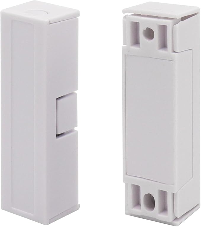 5Pcs Magnetic Reed Switch Wired Surface Mount Normally Closed NC Contact Sensor Alarm Magnetic Door Switch with 2 Wires, ABS White, MC-44b
