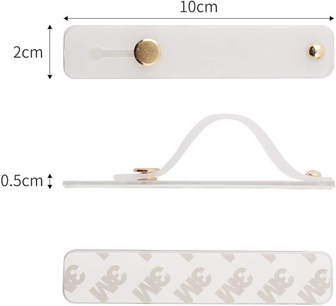 Removable and Reusable Cell Phone Grip Strap, Yetaida Telescopic Finger Kickstand Bracket Universal Silicone Phone Holder Stand and Portable Finger Loop for Most Smartphones Case (White)