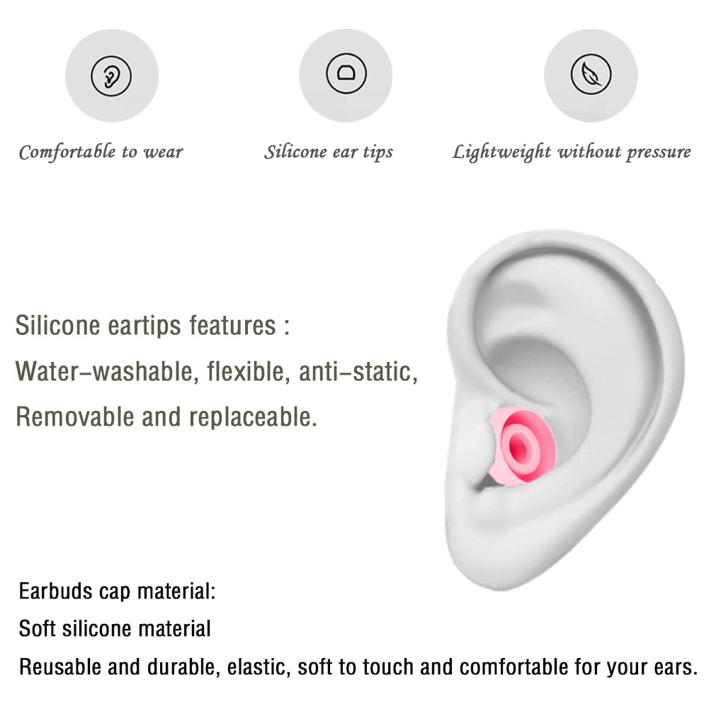 4 Pairs Silicone Earbud Tips Replacement Earbuds Cap Ear Tips Compatible with Powerbeats 1/2/3 Wireless Beats by Dre Headphones,(Pink)