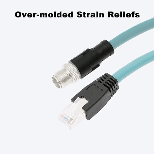 Alvin's Cables M12 8 Pin Male to RJ45 Shielded Ethernet Cable M12 X Coded 8 Position Cat6a Cable for Cognex Industrial Camera 3.2ft/1M