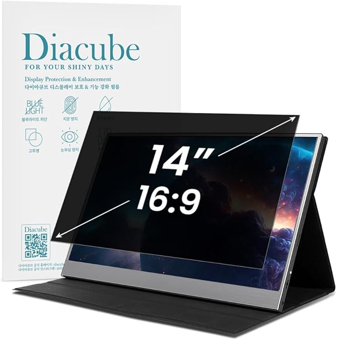 DIACUBE 15.6 Inch Computer Privacy Screen Filter for 16:9 Aspect Ratio Widescreen Desktop PC LED Monitor – Compatible with Curved Monitors - Eye Protection | Anti-UV | Anti-Glare, Anti Spy Screen Protector Film
