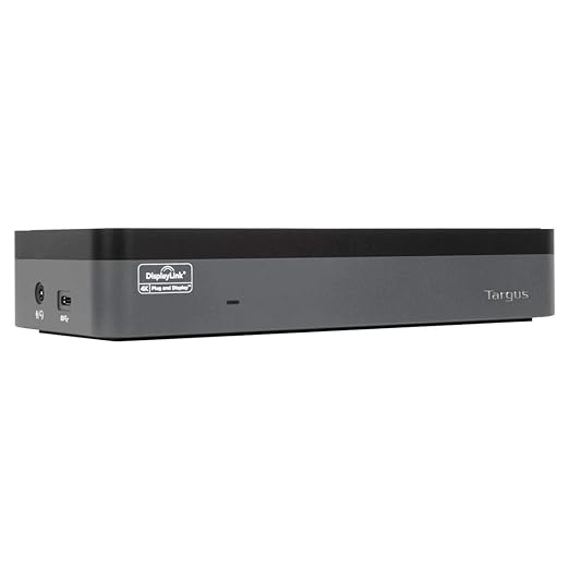 Targus USB C Universal Docking Station with Quad 4K(QV4K), Docking Station Single 5K/Quad 4K UHD Display,USB C Laptop Docking Station with 4 DisplayPort or 4 HDMI Ports/100W Power Delivery(DOCK570USZ)