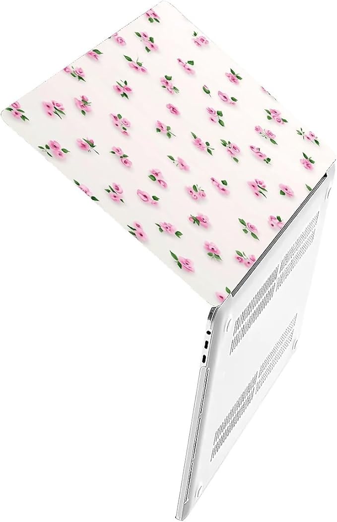 Compatible with MacBook Air 13.3 13.6 Inch Case 2022 2021 2020 2019 Plastic Hard Shell Case Cover,13.3 Air (A1932/A2179/A2337), Pink Rose