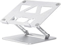 Adjustable Laptop Stand for Desk,Portable Laptop Stand Holder and Riser,Foldable Aluminum Notebook Computer Stands for MacBook Air Pro HP Lenovo Dell Samsung Chromebook, 10-15.6 inch, Silver