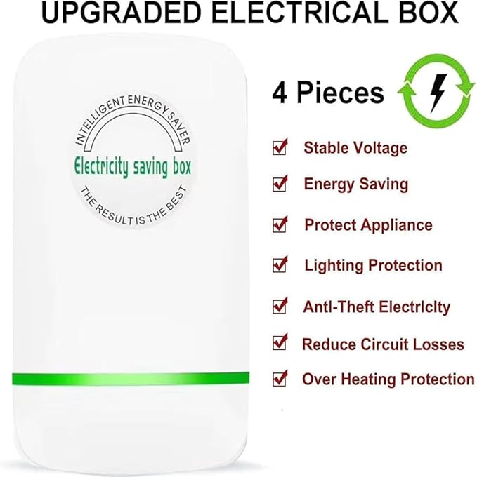 Elon-musk's Electricity Saving Box Stop Watt Stopwatt Energy Saving Device Save Energy Saving Device Energy Saving Power Strip for Home Office US Plug 90v-250v 30kw Rated Green (5PCS White)
