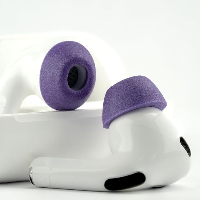 Comply TrueGrip MAX | Premium Memory Foam Replacement Earbud Tips for Apple AirPods Pro 1 & 2 | Long Lasting Comfort, MAX Durability, Secure Fit, Superior Noise Isolation| Purple (Medium) (3 Pairs)